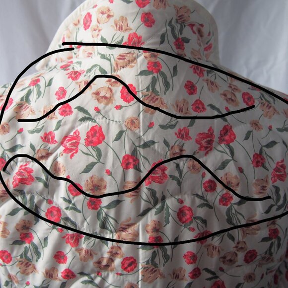 Draper James Floral Quilted Puffer Un-Belted Full Zip Coat Size S -project as is - Picture 15 of 16